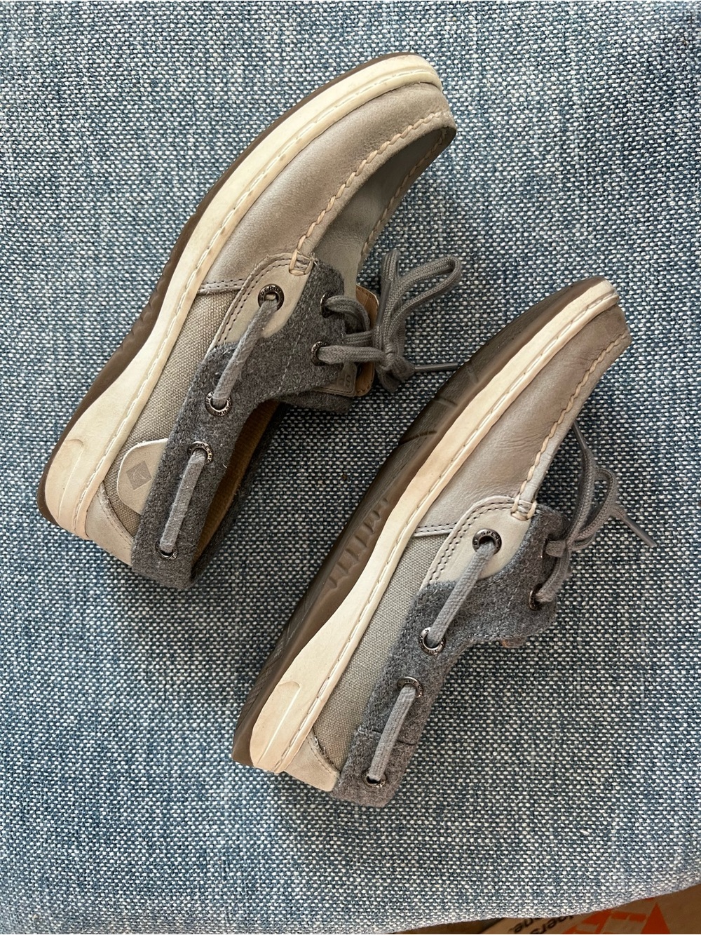 Gray Sperry Topsider Boat Shoes - Size 5
